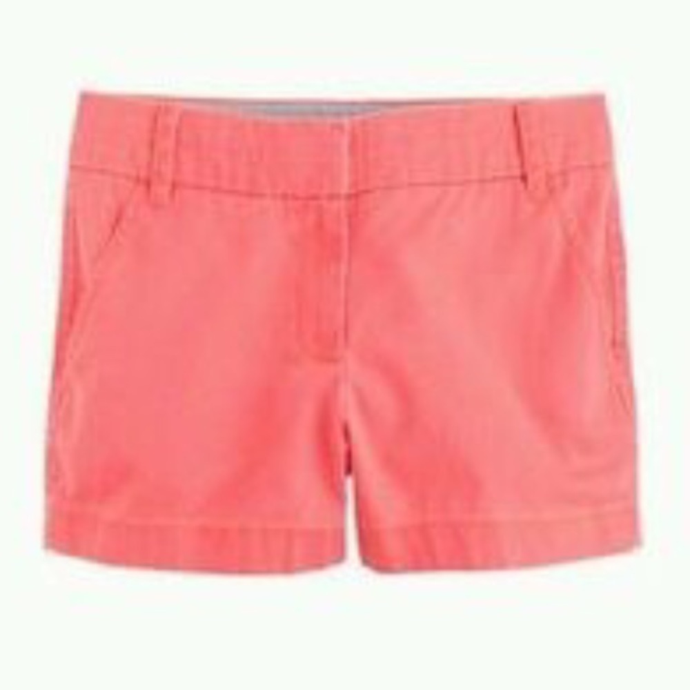 J Crew Orange Flat Front Cotton Chino Shorts Size 4